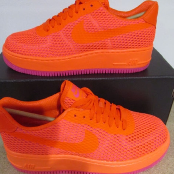 neon orange air forces